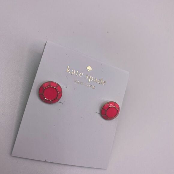 Kate Spade Pink & Gold Studs - Picture 3 of 5